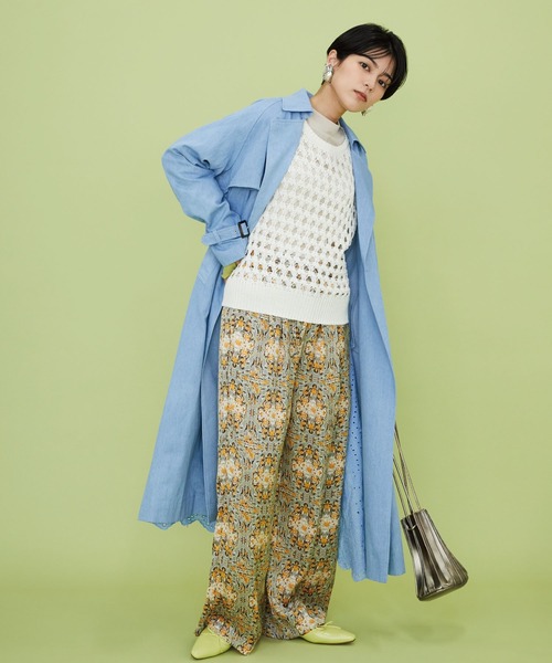 JETSET SOLO PLUS (ジェットセットソロプラス)の「メッシュクロップドルーズニット(ニット/セーター・レディース・カーキ/ブラック/オフホワイト・FREE)」の16枚目の写真