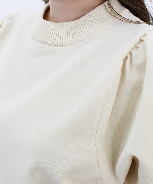 MODE ROBE（モードローブ）の「パフスリーブ半袖ニット（ニット/セーター・レディース・アイボリー/ブラック・FREE）」の5枚目の写真
