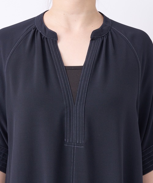 un dix cors（アンディコール）の「《2サイズ展開》接触冷感スキッパーロングワンピース（ワンピース・レディース・ベージュ/ネイビー/キャメル/ブラウン/ボルドー/ブラック/ピンク/ベージュ系その他・FREE/S）」の14枚目の写真