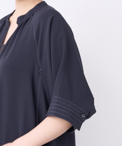 un dix cors（アンディコール）の「《2サイズ展開》接触冷感スキッパーロングワンピース（ワンピース・レディース・ベージュ/ネイビー/キャメル/ブラウン/ボルドー/ブラック/ピンク/ベージュ系その他・FREE/S）」の15枚目の写真