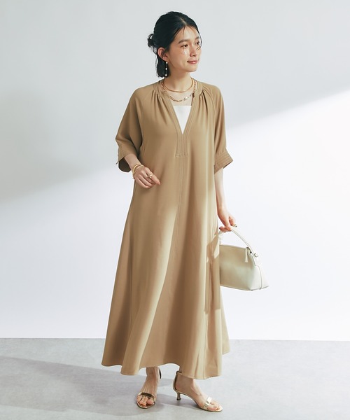 チェック柄セーラー肩開きワンピース | kids | axes femme