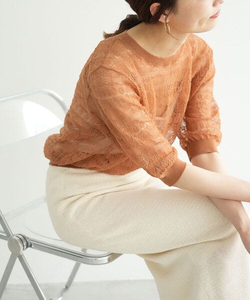 SLOBE IENA（スローブイエナ）の「クロシェレースプルオーバー（ニット