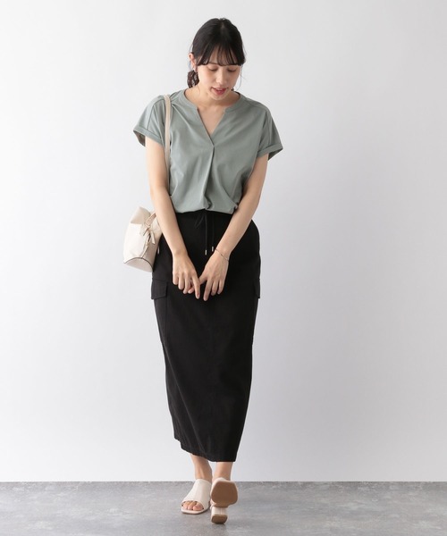 GLOBAL WORK（グローバルワーク）の「快適スキッパーチュニック/ 163490（Tシャツ/カットソー・レディース・グリーン系その他/ブラウン系その他/ピンク系その他/オフホワイト/ブラック/グレー系その他・MEDIUM/LARGE）」の21枚目の写真