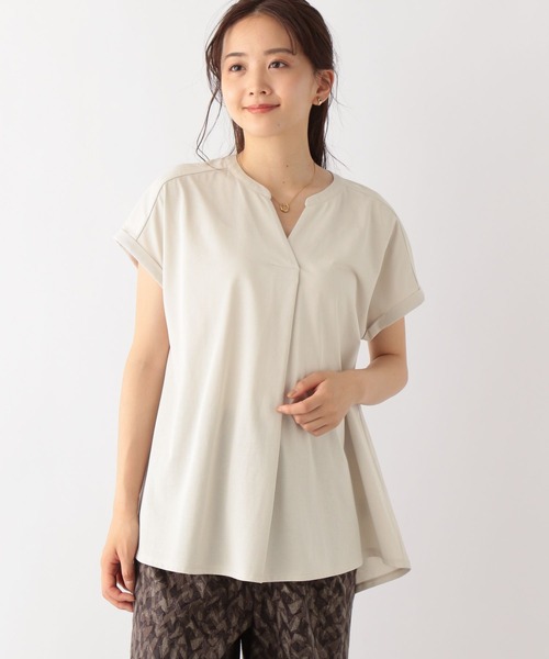 セール】快適スキッパーチュニック/ 163490（Tシャツ/カットソー