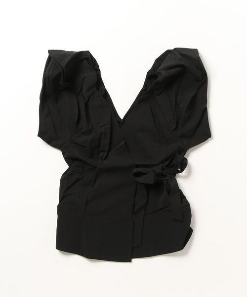 Olu.（オルドット）の「バルーンスリーブラップブラウス（シャツ/ブラウス・レディース・ブラック/ベージュ/ライム・FREE）」の12枚目の写真