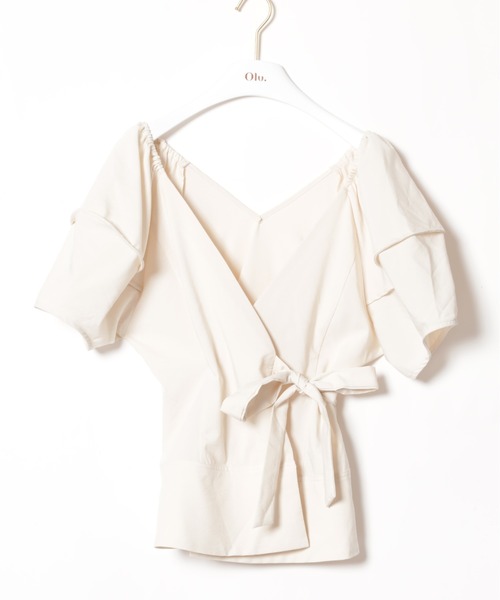 Olu.（オルドット）の「バルーンスリーブラップブラウス（シャツ/ブラウス・レディース・ブラック/ベージュ/ライム・FREE）」の22枚目の写真
