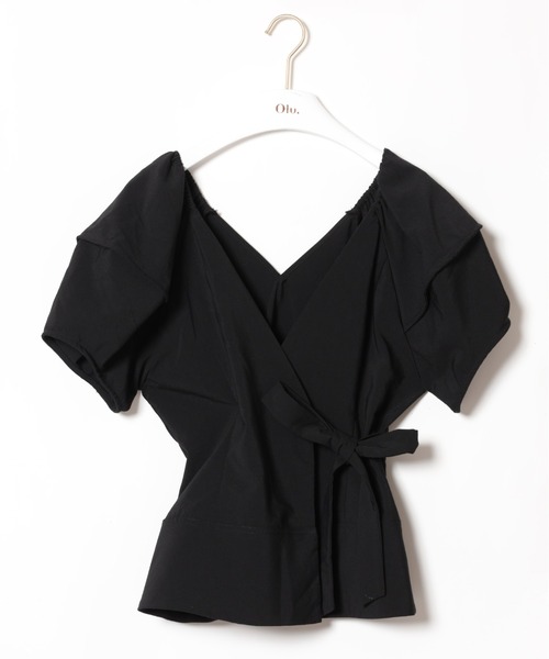 Olu.（オルドット）の「バルーンスリーブラップブラウス（シャツ/ブラウス・レディース・ブラック/ベージュ/ライム・FREE）」の18枚目の写真