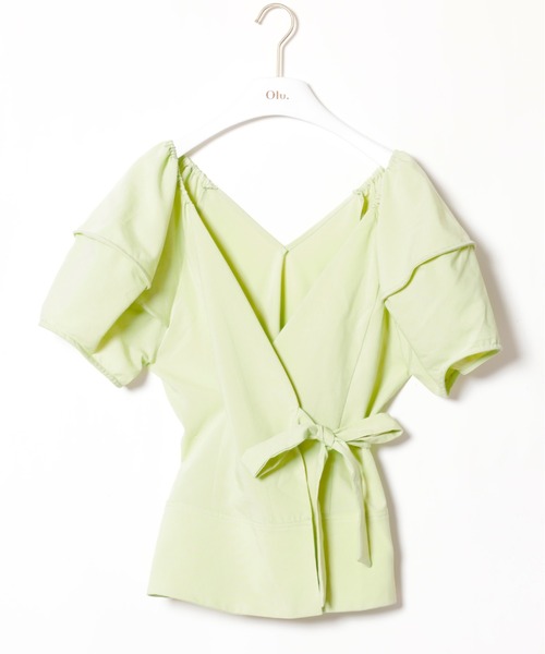 Olu.（オルドット）の「バルーンスリーブラップブラウス（シャツ/ブラウス・レディース・ブラック/ベージュ/ライム・FREE）」の20枚目の写真