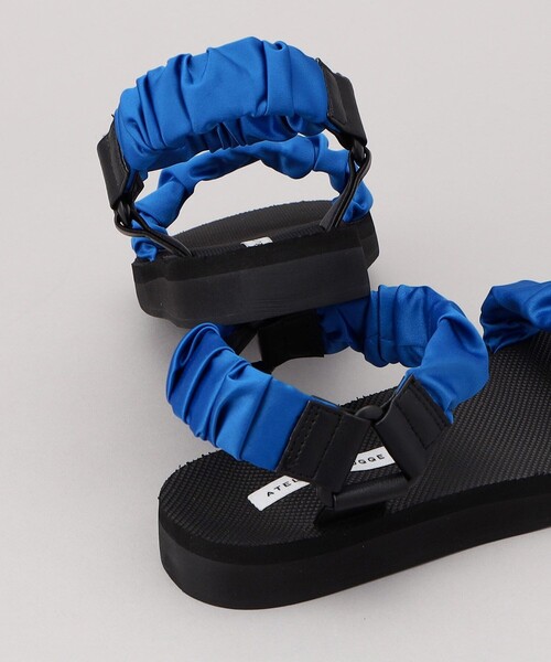 ATELIER BRUGGE（アトリエブルージュ）の「ATELIER BRUGGE/アトリエブルージュ Gather satin sandals / ギャザーサテンサンダル（サンダル・レディース・ブルー/ピンク/ブラウン/ブラック・LARGE/MEDIUM/SMALL）」の12枚目の写真