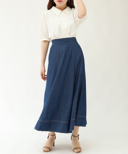 ASTORIA ODIER(アストリアオディール)の「デニムフレアスカート(スカート・レディース・ブルー/ネイビー・LARGE/MEDIUM)」の14枚目の写真