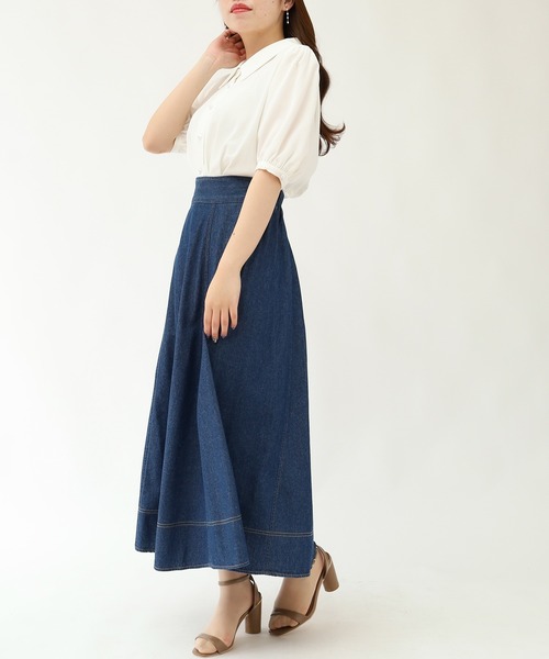 ASTORIA ODIER(アストリアオディール)の「デニムフレアスカート(スカート・レディース・ブルー/ネイビー・LARGE/MEDIUM)」の15枚目の写真