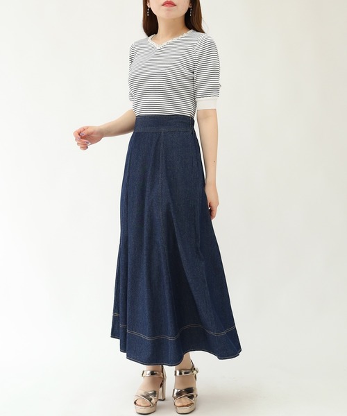 ASTORIA ODIER(アストリアオディール)の「デニムフレアスカート(スカート・レディース・ブルー/ネイビー・LARGE/MEDIUM)」の7枚目の写真