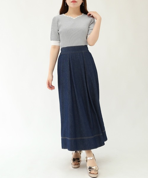 ASTORIA ODIER(アストリアオディール)の「デニムフレアスカート(スカート・レディース・ブルー/ネイビー・LARGE/MEDIUM)」の8枚目の写真