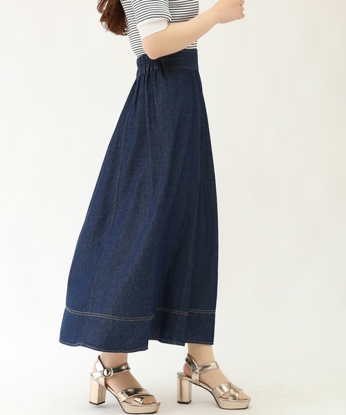 ASTORIA ODIER(アストリアオディール)の「デニムフレアスカート(スカート・レディース・ブルー/ネイビー・LARGE/MEDIUM)」の3枚目の写真