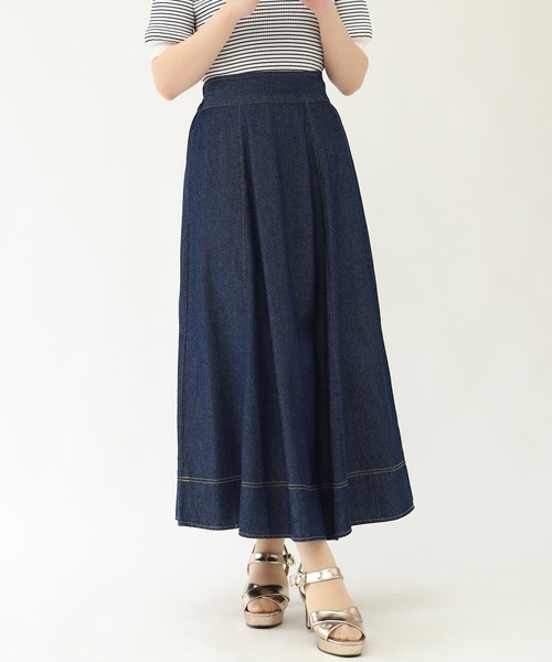 ASTORIA ODIER(アストリアオディール)の「デニムフレアスカート(スカート・レディース・ブルー/ネイビー・LARGE/MEDIUM)」の4枚目の写真