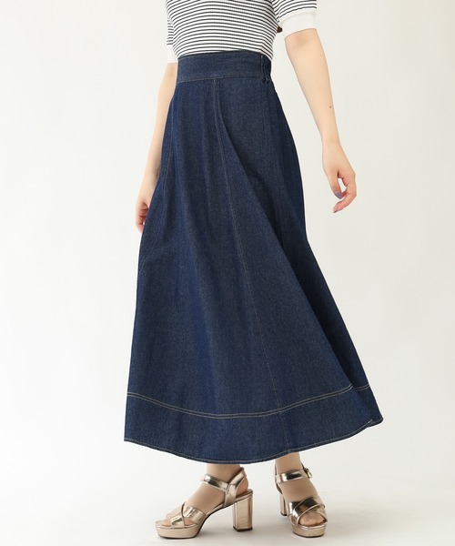 ASTORIA ODIER(アストリアオディール)の「デニムフレアスカート(スカート・レディース・ブルー/ネイビー・LARGE/MEDIUM)」の5枚目の写真