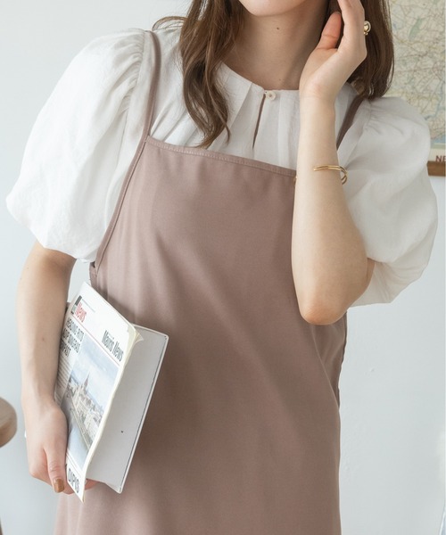 Ada.(エイダ)の「夏の大人カジュアル♪ 前後2WAY クルーネックパフスリーブブラウス(シャツ/ブラウス・レディース・アイボリー/ピンク/ホワイト/カーキ系・FREE)」の18枚目の写真