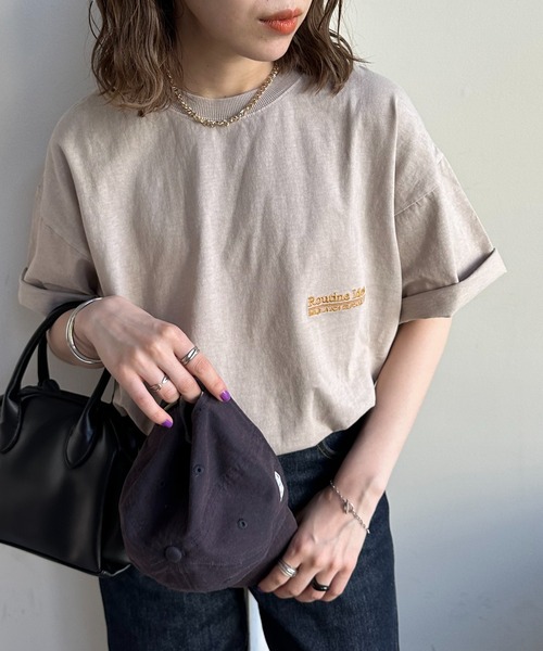 ユニセックス】ピグメントワンポイント刺繍Tシャツ（Tシャツ
