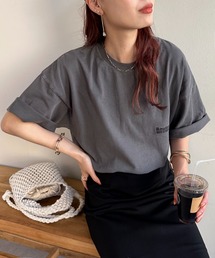 DISCOAT | 【ユニセックス】ピグメントワンポイント刺繍Tシャツ(Tシャツ/カットソー)
