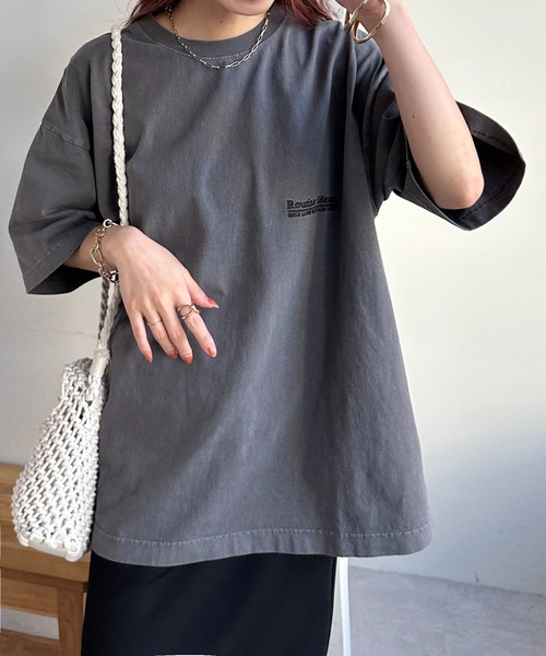 ユニセックス】ピグメントワンポイント刺繍Tシャツ（Tシャツ