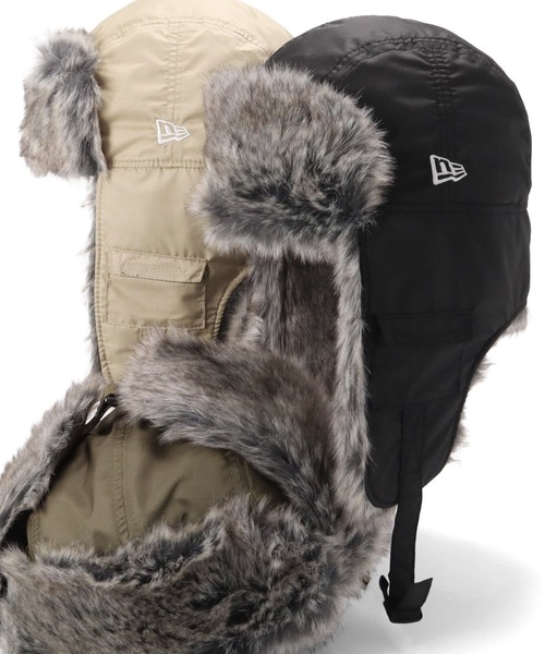 NEW ERA（ニューエラ）の「ニューエラアウトドア パイロットキャップ トラッパー 撥水（キャップ・メンズ・オリーブ/ベージュ/ブラック・M/L/XL）」の2枚目の写真