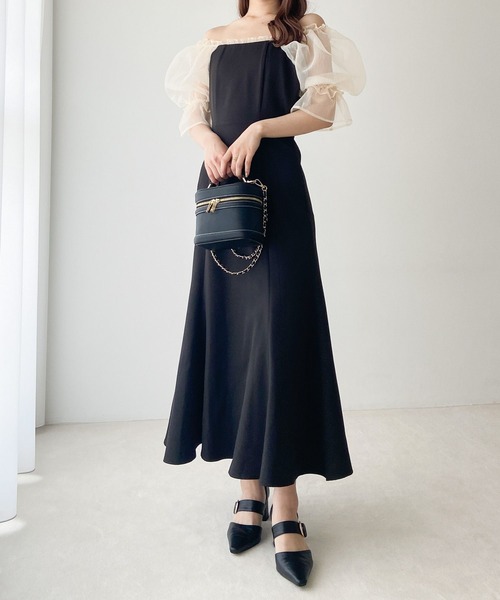 Heather（ヘザー）の「【オケージョン】オーガンジーマーメイドワンピース　964205（ドレス・レディース・ブラック/アイボリー/ブラック×ホワイト・FREE）」の14枚目の写真