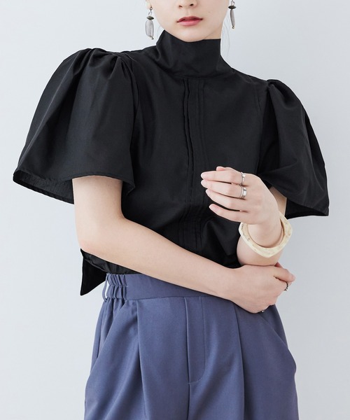 Fashion Letter（ファッションレター）の「T/Cブロード バックリボン ブラウス（シャツ/ブラウス・レディース・ブラック/グレー/ホワイト・M）」の2枚目の写真