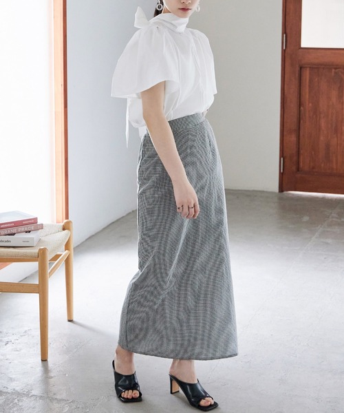 Fashion Letter（ファッションレター）の「T/Cブロード バックリボン ブラウス（シャツ/ブラウス・レディース・ブラック/グレー/ホワイト・M）」の11枚目の写真
