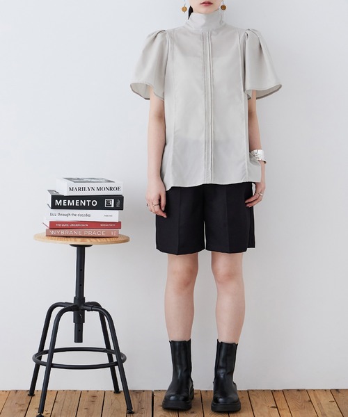 Fashion Letter（ファッションレター）の「T/Cブロード バックリボン ブラウス（シャツ/ブラウス・レディース・ブラック/グレー/ホワイト・M）」の5枚目の写真