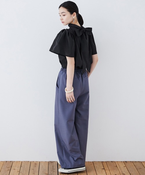 Fashion Letter（ファッションレター）の「T/Cブロード バックリボン ブラウス（シャツ/ブラウス・レディース・ブラック/グレー/ホワイト・M）」の21枚目の写真