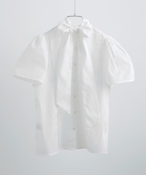 Fashion Letter（ファッションレター）の「T/Cブロード バックリボン ブラウス（シャツ/ブラウス・レディース・ブラック/グレー/ホワイト・M）」の22枚目の写真