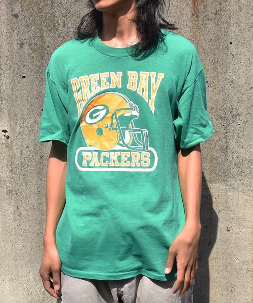 【ヴィンテージ古着】90's Green Bay Packers/グリーンベイ パッカーズ プリント Tシャツ USA製（Tシャツ/カットソー