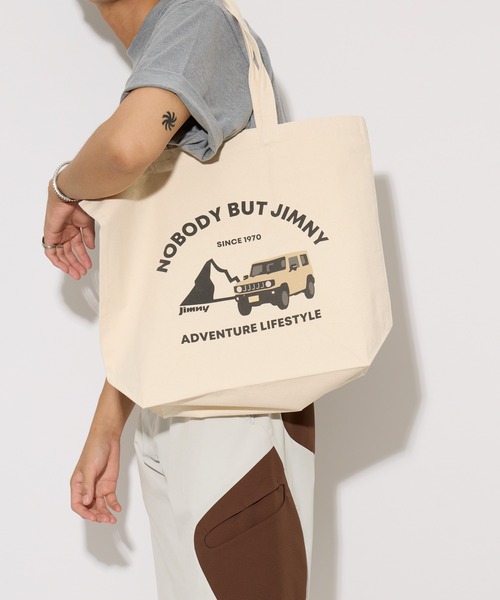 THE BAREFOOT(ベアフット)の「【 SUZUKI / スズキ 】 JIMNY ジムニー トートバッグ TOTE BAG 2202SZ03 ONI(トートバッグ・メンズ・アイボリー/グレー/グリーン/イエロー・FREE)」の2枚目の写真