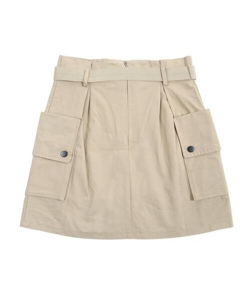 Figments(フィグメンツ)の「ベルト付きカーゴミニスカート(スカート・レディース・ブラック/ベージュ・FREE)」の7枚目の写真