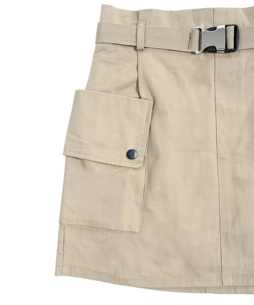 Figments(フィグメンツ)の「ベルト付きカーゴミニスカート(スカート・レディース・ブラック/ベージュ・FREE)」の8枚目の写真