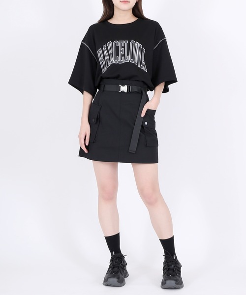 Figments(フィグメンツ)の「ベルト付きカーゴミニスカート(スカート・レディース・ブラック/ベージュ・FREE)」の15枚目の写真