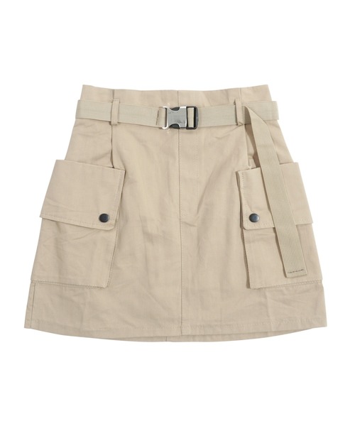 Figments(フィグメンツ)の「ベルト付きカーゴミニスカート(スカート・レディース・ブラック/ベージュ・FREE)」の13枚目の写真