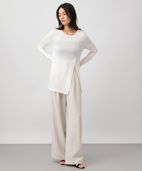 A part by（アパートバイ）の「ウォッシャブルハイウエストワイドパンツ（その他パンツ・レディース・ブラック/アイボリー・SMALL/MEDIUM）」の6枚目の写真