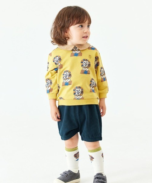 moimoln（モイモルン）の「【セットアップ】ライオンカラートップス＆ブルマ（Tシャツ/カットソー・キッズ・オリーブ・100cm/90cm/110cm/80ｃｍ）」の3枚目の写真