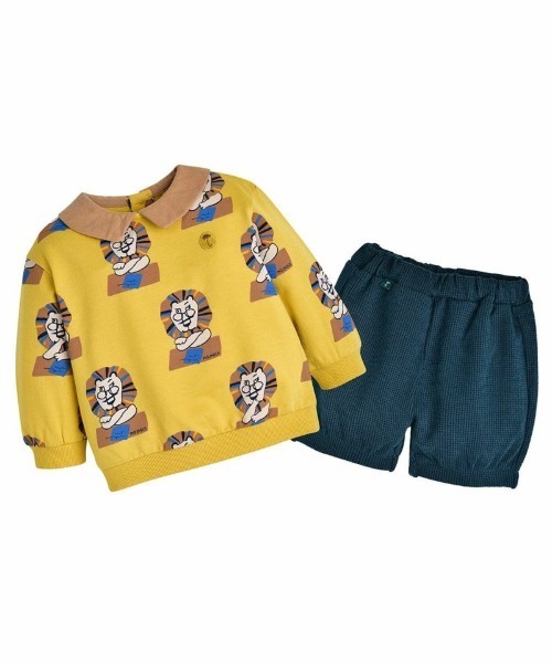 moimoln（モイモルン）の「【セットアップ】ライオンカラートップス＆ブルマ（Tシャツ/カットソー・キッズ・オリーブ・100cm/90cm/110cm/80ｃｍ）」の5枚目の写真