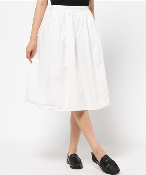 CIAOPANIC TYPY（チャオパニックティピー）の「コットンミモレスカート（スカート・レディース・ホワイト/ブラック/ネイビー/オリーブ/チャコールグレー・FREE）」の2枚目の写真