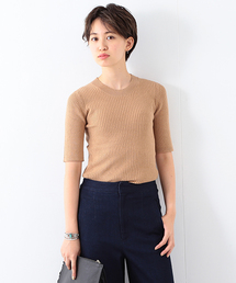 Ray BEAMS | Ray BEAMS / リブ 5分袖 クルーネック トップス(ニット/セーター)