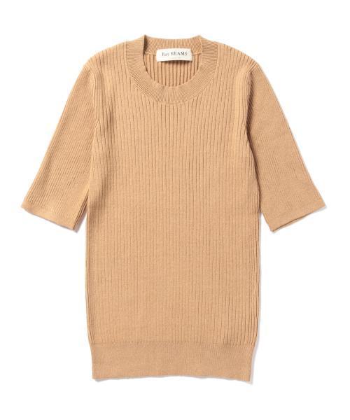Ray BEAMS(レイビームス)の「Ray BEAMS / リブ 5分袖 クルーネック トップス(ニット/セーター・レディース・ブラック/ベージュ/オリーブ/ネイビー・ONE SIZE)」の14枚目の写真