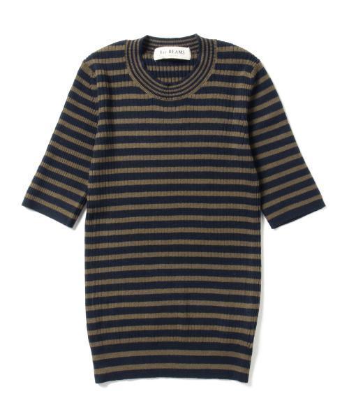 Ray BEAMS(レイビームス)の「Ray BEAMS / リブ 5分袖 クルーネック トップス(ニット/セーター・レディース・ブラック/ベージュ/オリーブ/ネイビー・ONE SIZE)」の15枚目の写真