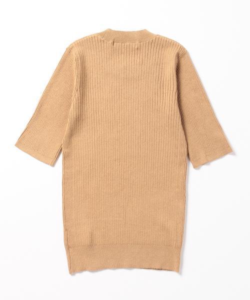 Ray BEAMS(レイビームス)の「Ray BEAMS / リブ 5分袖 クルーネック トップス(ニット/セーター・レディース・ブラック/ベージュ/オリーブ/ネイビー・ONE SIZE)」の22枚目の写真