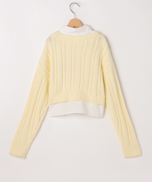 by LOVEiT(バイラビット)の「レイヤード風ケーブルニット(ニット/セーター・キッズ・オフホワイト/ブラック/ベージュ/ピンク・140cm/120cm/130cm/150cm/160cm)」の16枚目の写真