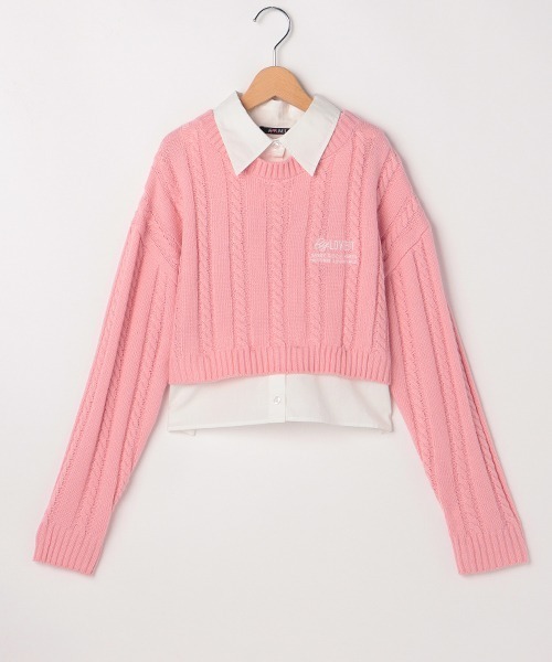 by LOVEiT(バイラビット)の「レイヤード風ケーブルニット(ニット/セーター・キッズ・オフホワイト/ブラック/ベージュ/ピンク・140cm/120cm/130cm/150cm/160cm)」の18枚目の写真