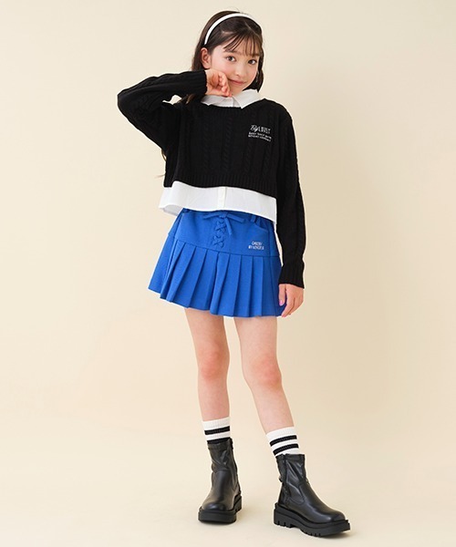 by LOVEiT(バイラビット)の「レイヤード風ケーブルニット(ニット/セーター・キッズ・オフホワイト/ブラック/ベージュ/ピンク・140cm/120cm/130cm/150cm/160cm)」の13枚目の写真