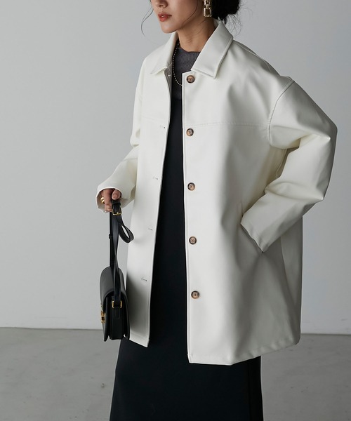 Anss.me（アンスミー）の「【Anss.me】フェイクレザーオーバーサイズ  