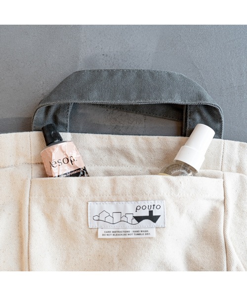 pouto(ポウト)の「pouto / ポウト キャンバス キューブ トート ミニ CANVAS CUBE TOTE MINI ミニトート PO 005 DLI(トートバッグ・レディース・レッド/グレー/ブラック/ナチュラル/ブルー・FREE)」の19枚目の写真